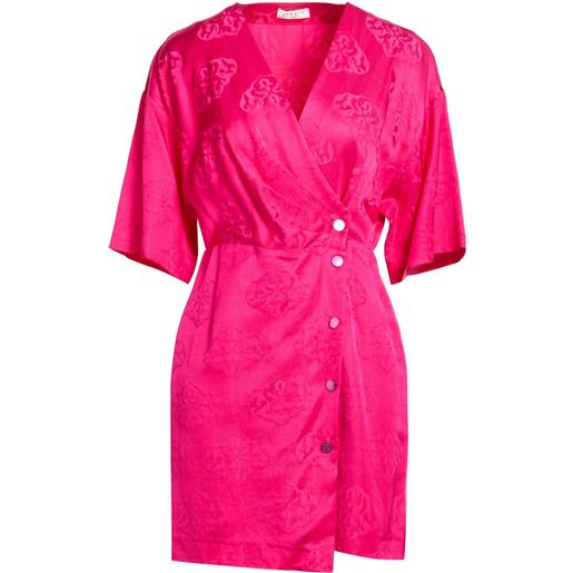 SANDRO - vestito a portafoglio - fucsia