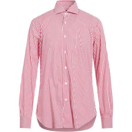 BARBA Napoli - camicia a righe - mattone