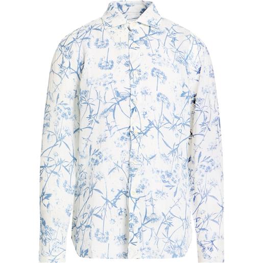 120% LINO - camicia fantasia - bianco