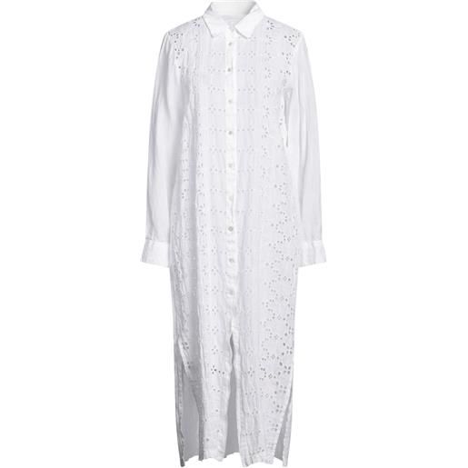 120% LINO - vestito chemisier - bianco