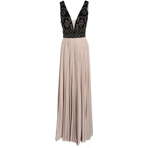ELISABETTA FRANCHI - vestito lungo - beige