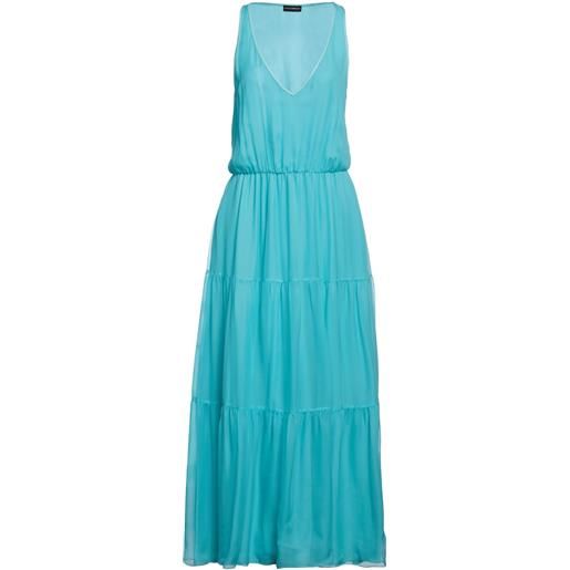EMPORIO ARMANI - vestito in seta - celeste