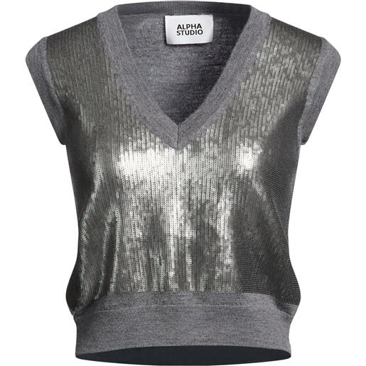 ALPHA STUDIO - maglia gilet - grigio