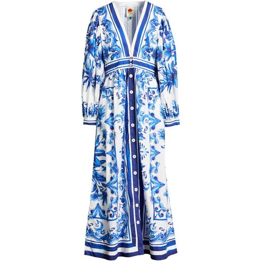 FARM RIO - vestito chemisier - blu