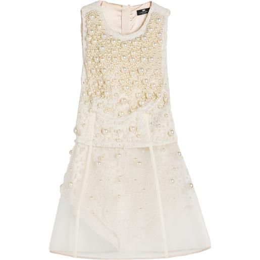 ELISABETTA FRANCHI - vestito corto - panna