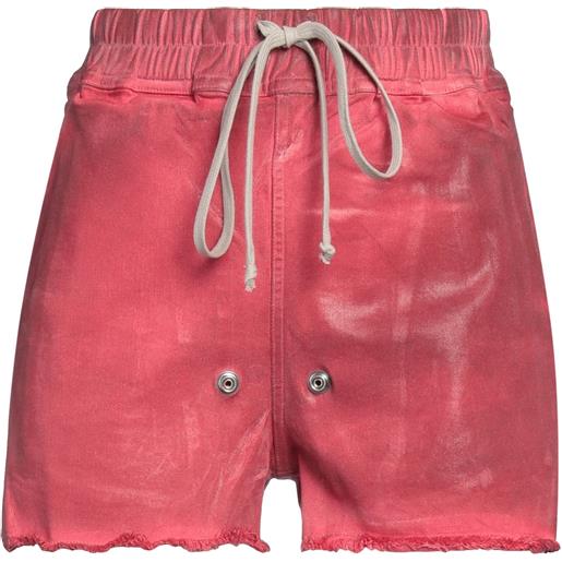 RICK OWENS - shorts jeans - rosso