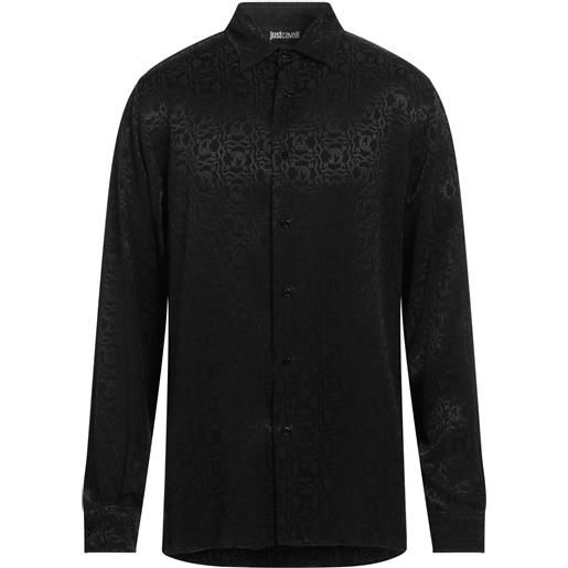 JUST CAVALLI - camicia fantasia - nero