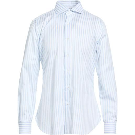 BARBA Napoli - camicia a righe - celeste