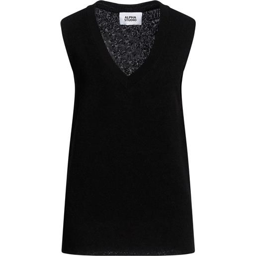 ALPHA STUDIO - maglia gilet - nero