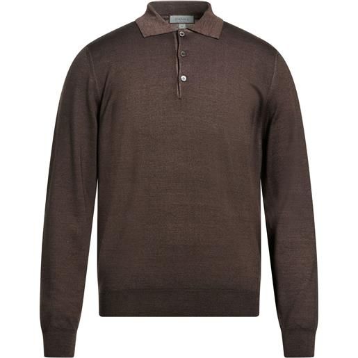 CANALI - maglia con zip - marrone