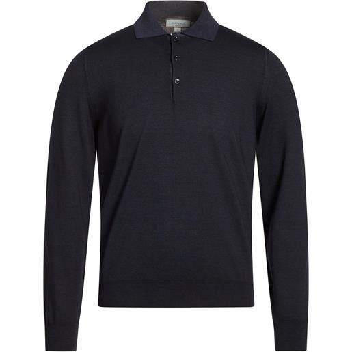 CANALI - maglia con zip - blu notte