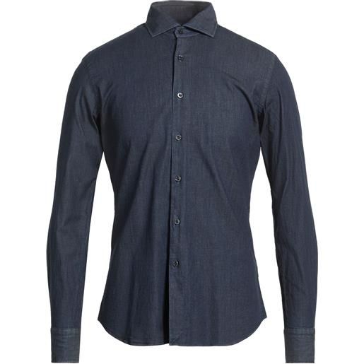 MOORER - camicia di jeans - blu