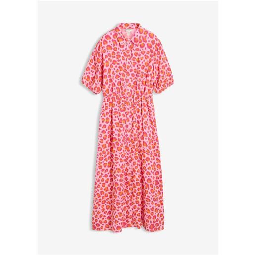 bonprix abito in mussola di puro cotone-rosa