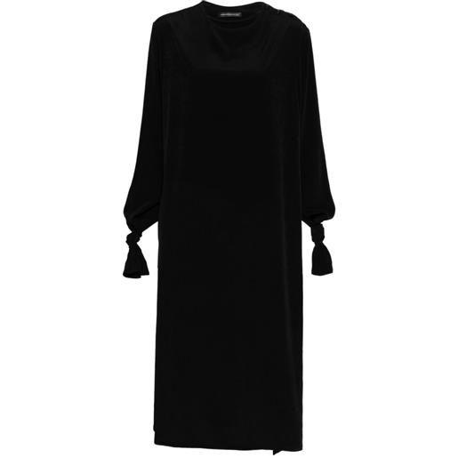Y's abito midi in crêpe-de-chine - nero