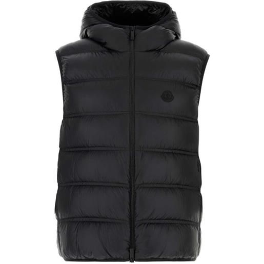 Moncler gilet panestrel con cappuccio - nero