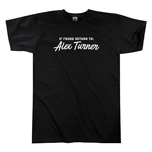 Outsdr uomo unisex if found return to alex turner t-shirt - black - x-large
