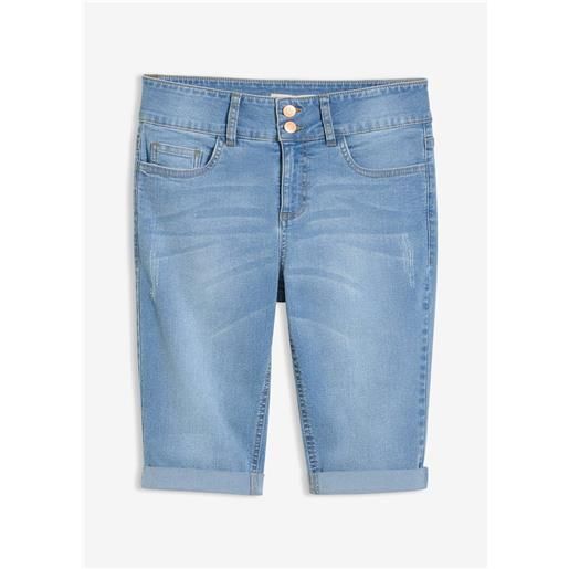 bonprix bermuda in jeans, vita media-blu