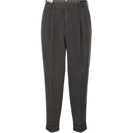 PT Torino pantaloni con pieghe - grigio