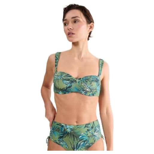 Triumph o- summer allure dp pt bikini top, verde - dark combination, 44 / c donna
