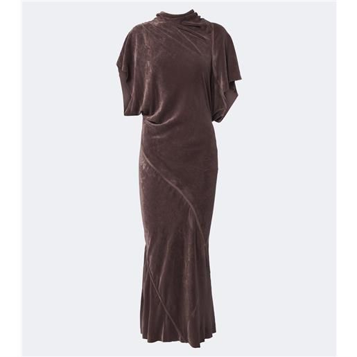Rick Owens abito midi seb in velluto