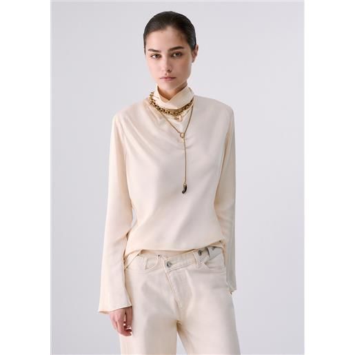 Liu jo blusa in raso, panna