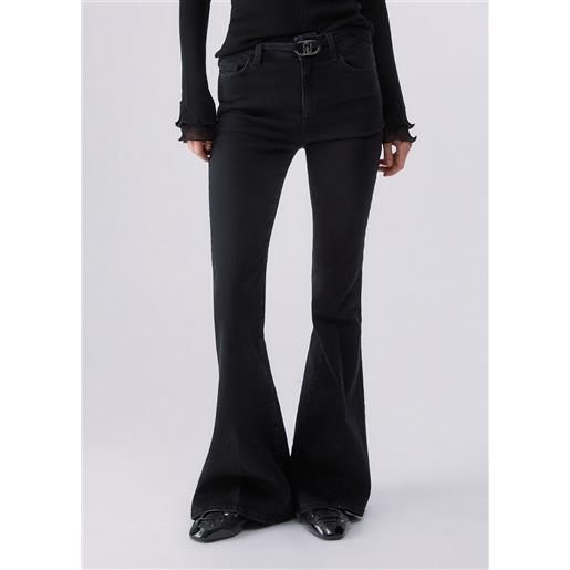 Liu jo jeans bootcut a vita alta, denim nero