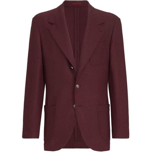 Brunello Cucinelli blazer destrutturato con tasche applicate e bottoni in metallo - rosso