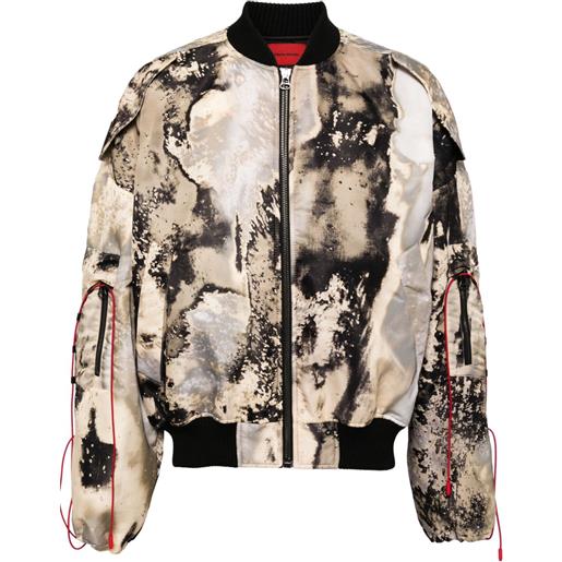 A BETTER MISTAKE bomber erosion con stampa astratta - marrone
