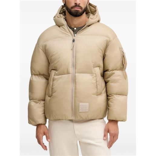 Alpha Industries piumino cloud con cappuccio e zip - toni neutri