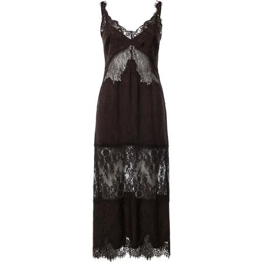 PINKO abito midi a fiori jacquard - marrone