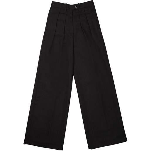Nine In The Morning pantaloni a gamba ampia con pieghe - marrone