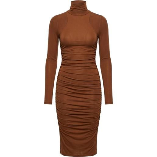 Elisabetta Franchi long-sleeves midi dress - marrone