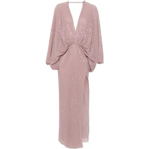 L'IDÉE abito paradiso lungo con paillettes - rosa