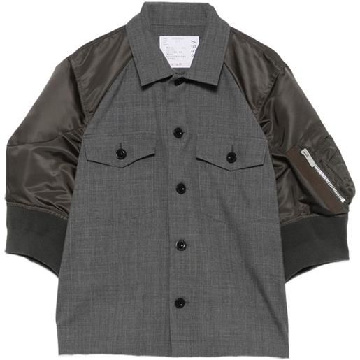 sacai bomber con inserti - grigio