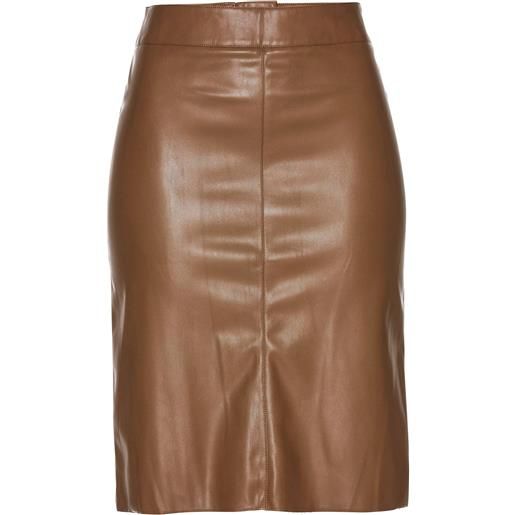 bonprix gonna longuette in similpelle-marrone