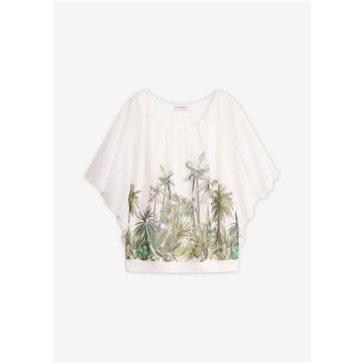 bonprix blusa in chiffon con canotta-bianco