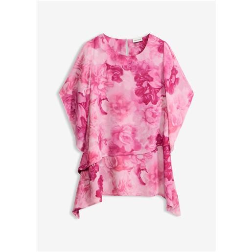 bonprix blusa asimmetrica a più veli-rosa
