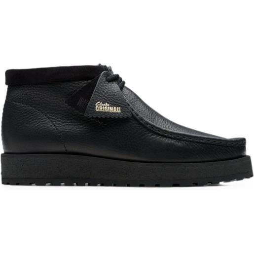Clarks Originals polacchini wallabee scout in pelle - nero