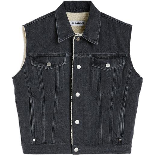 Jil Sander gilet denim - grigio