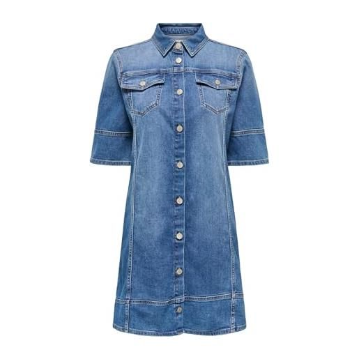 ONLY short onlkaterina-pantaloncini a 2/4 dnm dress akm, media blu denim, m donna