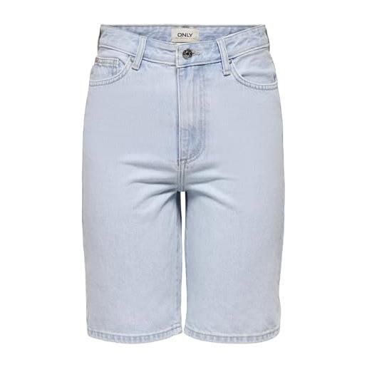 Only onlsonny hw wide dnm shorts noos pantaloncini lunghi di jeans, denim sbiancato blu chiaro, s donna