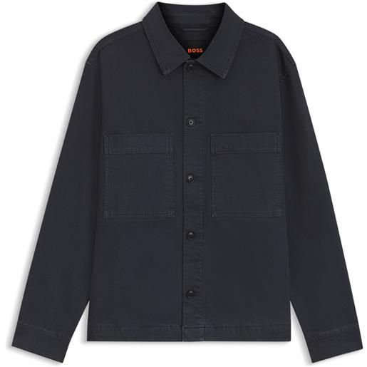 BOSS camicia regular fit in denim di cotone elasticizzato, blu scuro