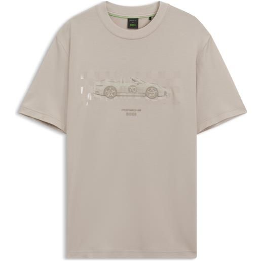 BOSS porsche x BOSS t-shirt con grafica lucida, beige chiaro