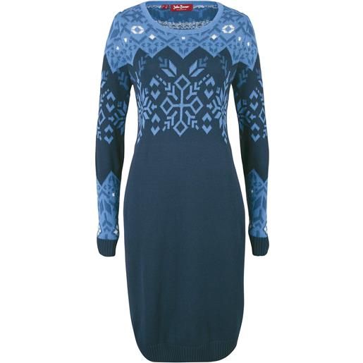 bonprix abito in maglia con motivi norvegesi-blu