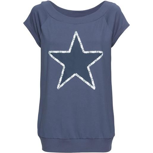 bonprix blusa in pura viscosa-blu