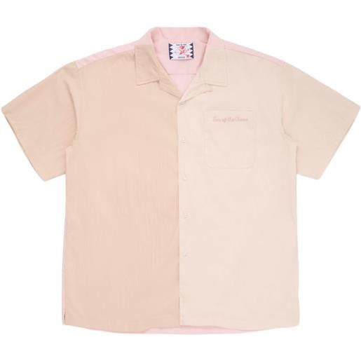 SON OF THE CHEESE t-shirt con ricamo e design color-block - rosa