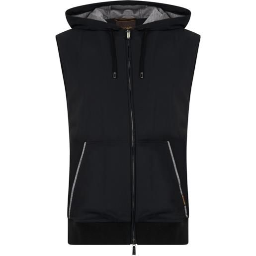 Moorer gilet con cappuccio - nero