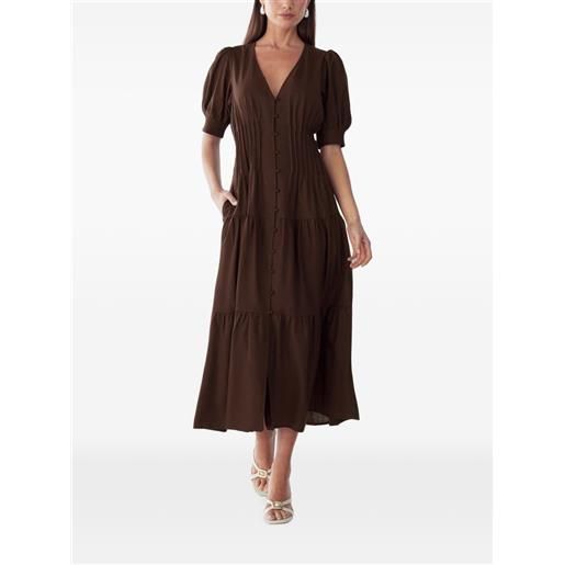 WILLA abito midi apple con scollo a v - marrone