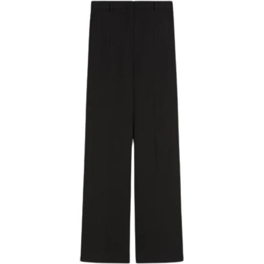 Max Mara Studio pantalone sartoriale in crêpe satin di lana vergine nero