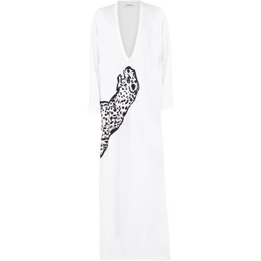 Ferragamo abito con stampa - bianco
